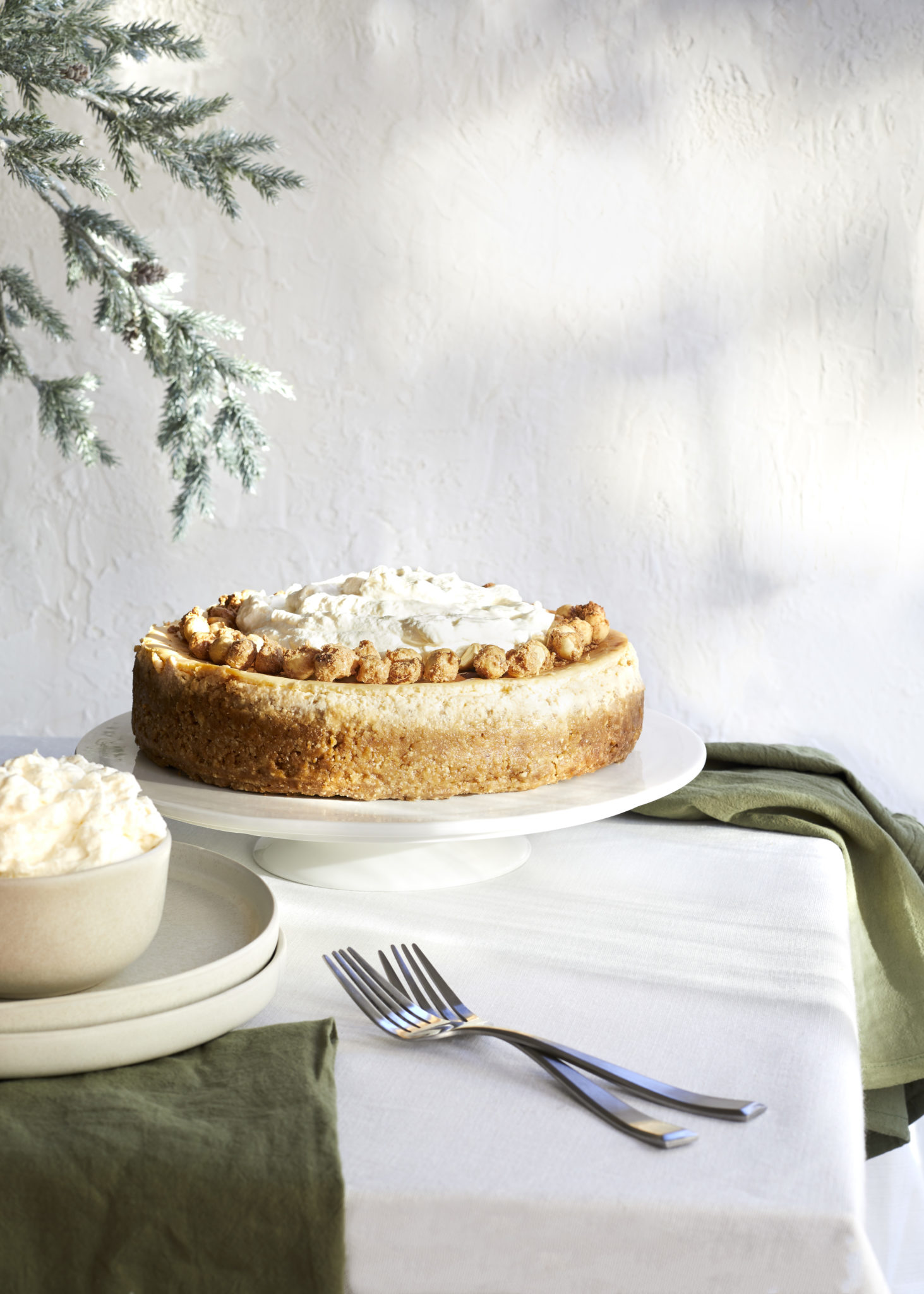 gluten free eggnog cheesecake salted sunday cheesecake, tarts + pies