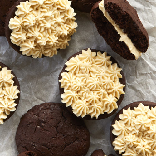 baileys cream filled chocolate whoopie pies