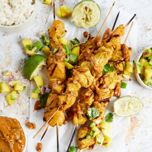 chicken satay + peanut butter sauce