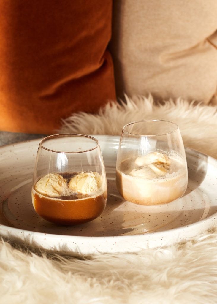 vanilla bean affogato with vanilla vodka